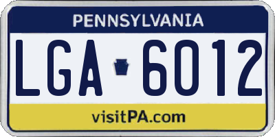 PA license plate LGA6012