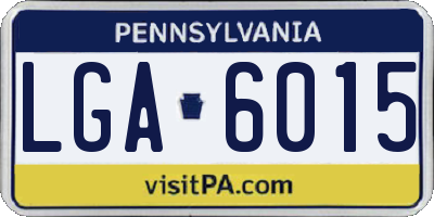 PA license plate LGA6015