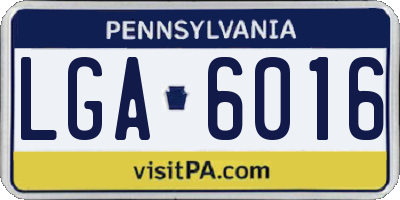 PA license plate LGA6016