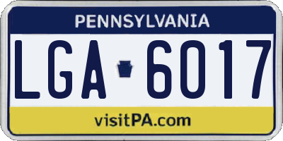 PA license plate LGA6017