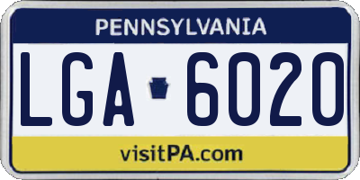 PA license plate LGA6020