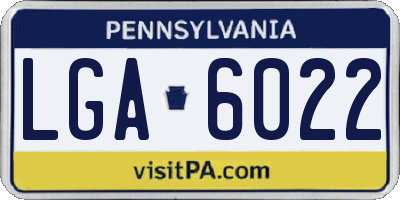 PA license plate LGA6022
