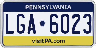 PA license plate LGA6023