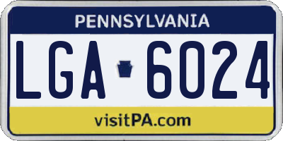 PA license plate LGA6024