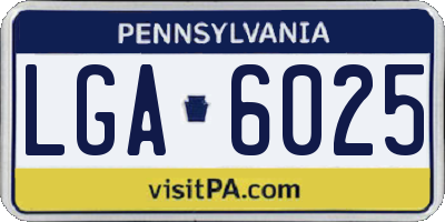 PA license plate LGA6025
