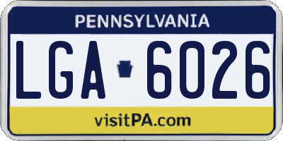 PA license plate LGA6026