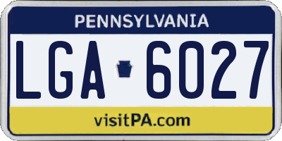 PA license plate LGA6027