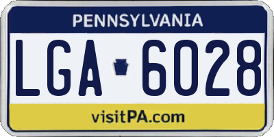 PA license plate LGA6028