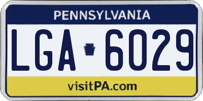 PA license plate LGA6029