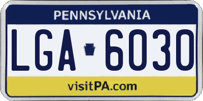 PA license plate LGA6030