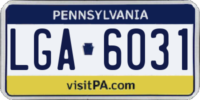 PA license plate LGA6031