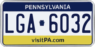 PA license plate LGA6032