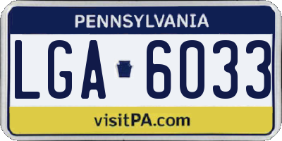 PA license plate LGA6033