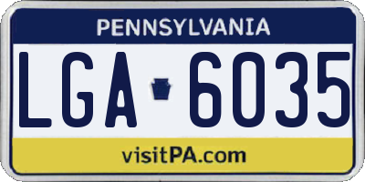 PA license plate LGA6035