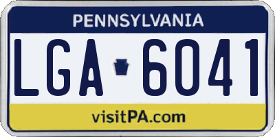 PA license plate LGA6041