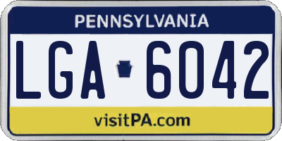 PA license plate LGA6042
