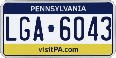 PA license plate LGA6043