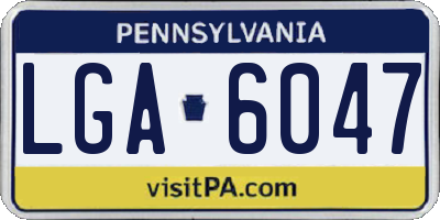 PA license plate LGA6047