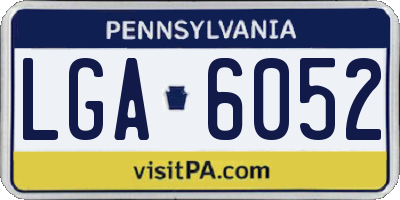 PA license plate LGA6052
