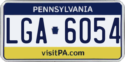 PA license plate LGA6054