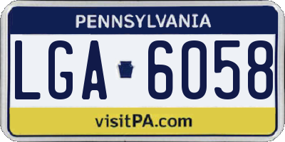 PA license plate LGA6058