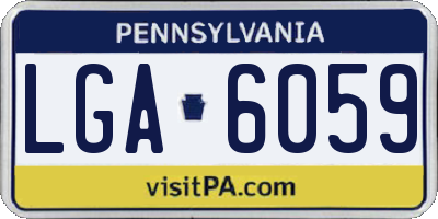 PA license plate LGA6059