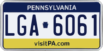 PA license plate LGA6061