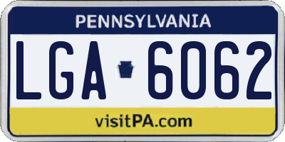 PA license plate LGA6062