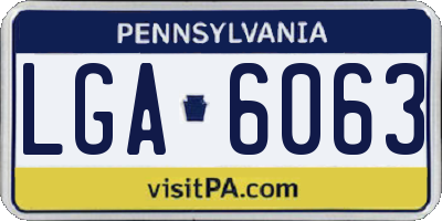 PA license plate LGA6063