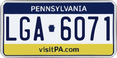 PA license plate LGA6071