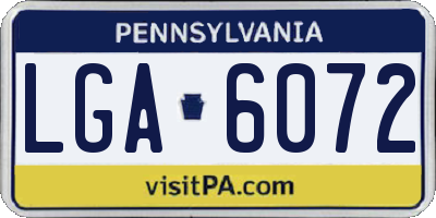 PA license plate LGA6072