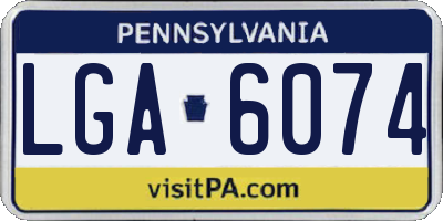 PA license plate LGA6074