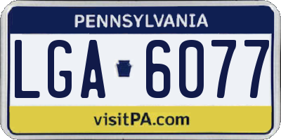 PA license plate LGA6077
