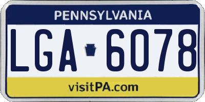 PA license plate LGA6078