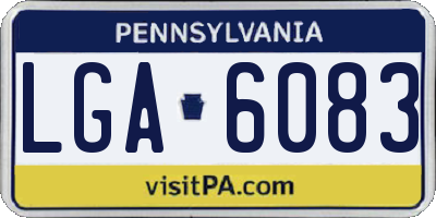 PA license plate LGA6083