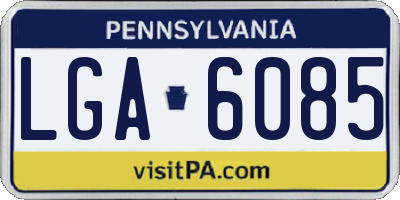 PA license plate LGA6085