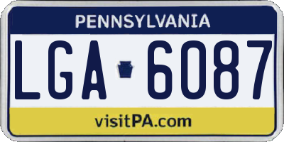 PA license plate LGA6087