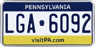 PA license plate LGA6092