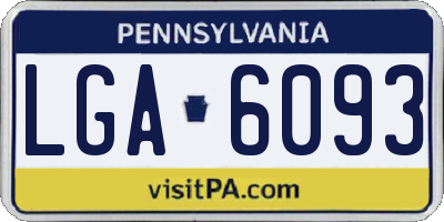 PA license plate LGA6093