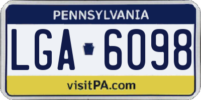 PA license plate LGA6098