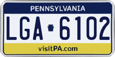 PA license plate LGA6102