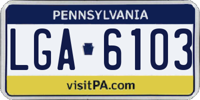 PA license plate LGA6103