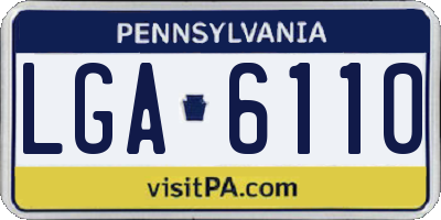 PA license plate LGA6110