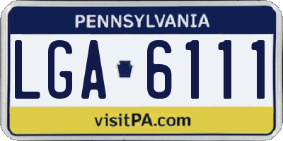 PA license plate LGA6111