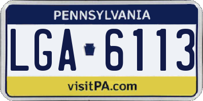 PA license plate LGA6113