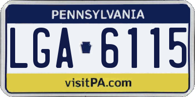 PA license plate LGA6115