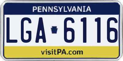 PA license plate LGA6116