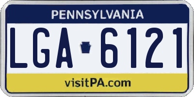 PA license plate LGA6121