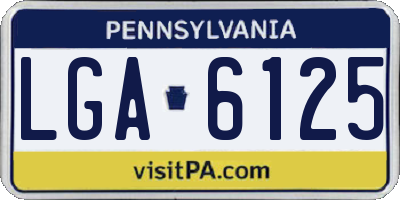 PA license plate LGA6125