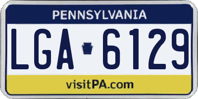 PA license plate LGA6129